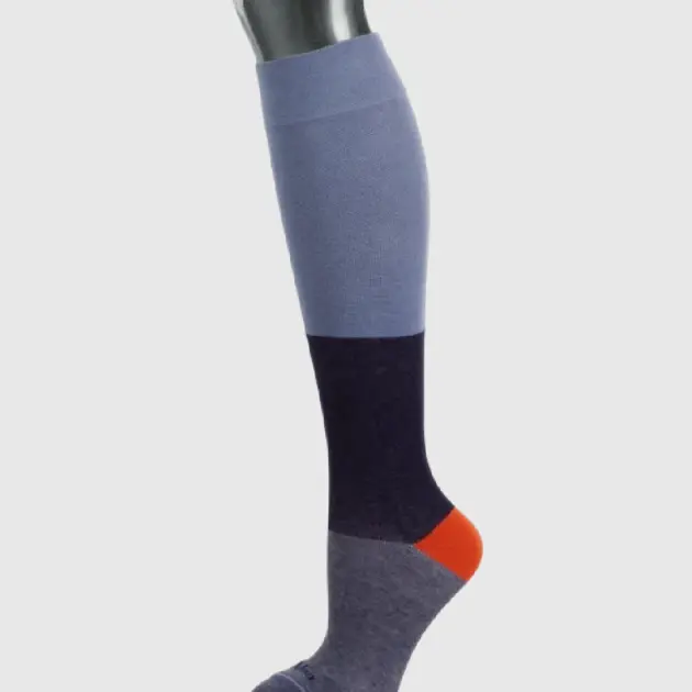 Medias de Compresión - CMO209 Azul Naranja Bloques Algodón