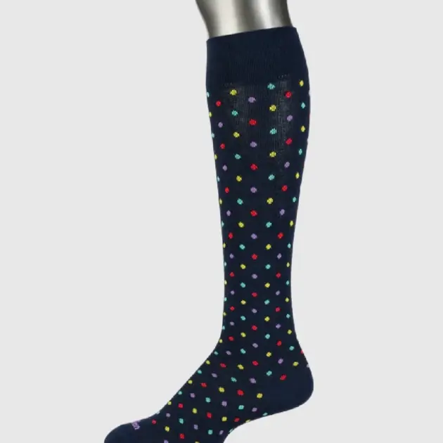 Medias de Compresión Graduada Algodón- CMO 212 Azul puntos de colores