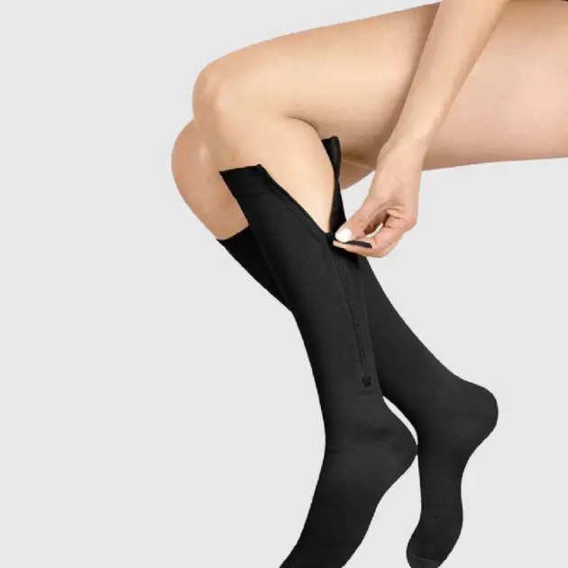 Medias de Compresión Mediana – Unisex Rodilla Punta Cerrada Con Cierre 15-20MMHG